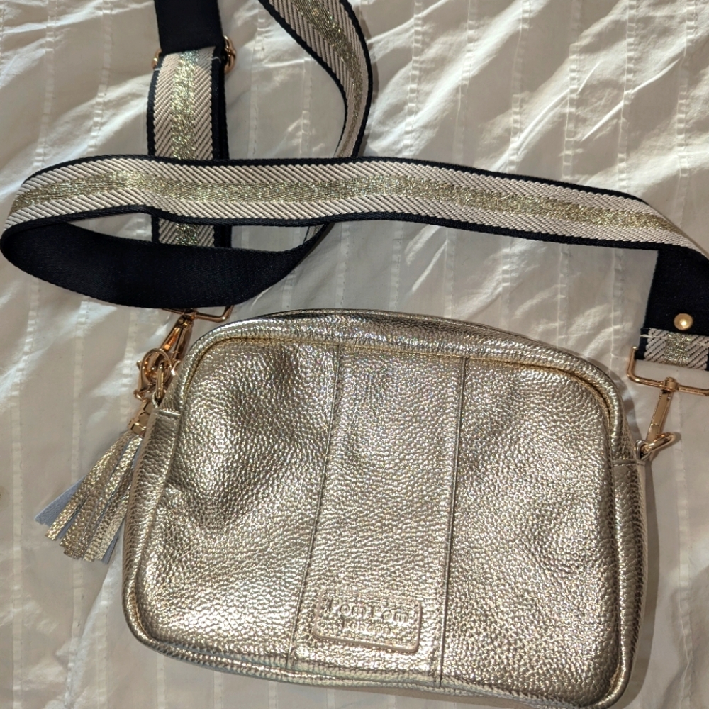 Pom Pom London Metallic Gold City Bag
